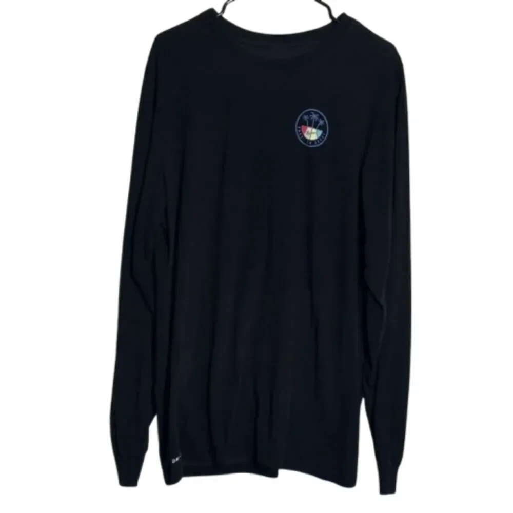 Nike Crew Neck Tshirt Mens XL Tall Long Sleeves Logo Graphic Basketball Black